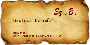 Szolgai Bernát névjegykártya